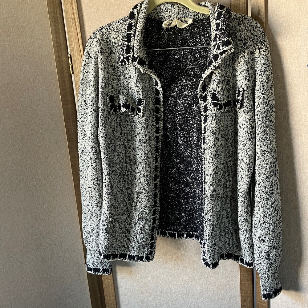 ST JOHN KNITS Black and White Knit jacket